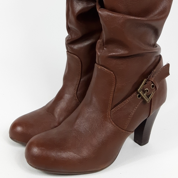 G by Guess Brown Leather Tall Boots Size 6.5 - Picture 8 of 8